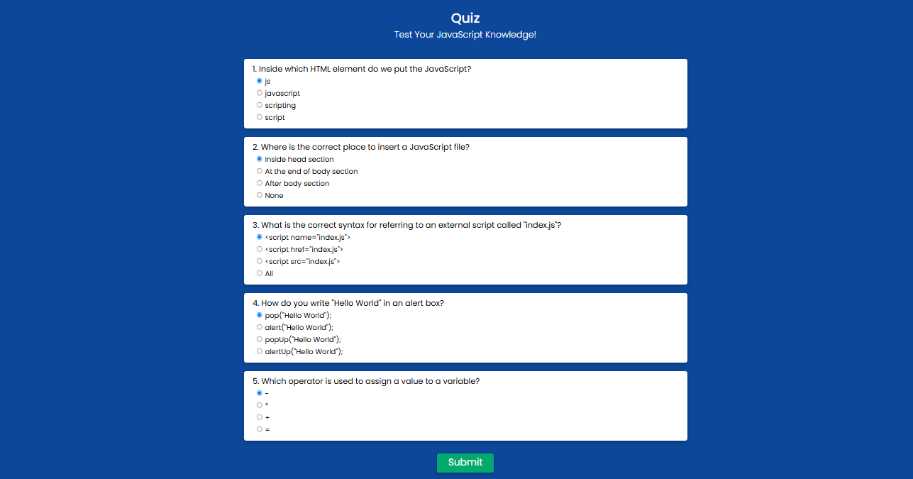 Quiz App Screenshot